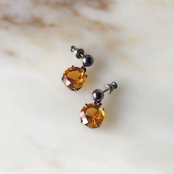 Vintage Jewelry - Vintage | Orange Dangly Studs